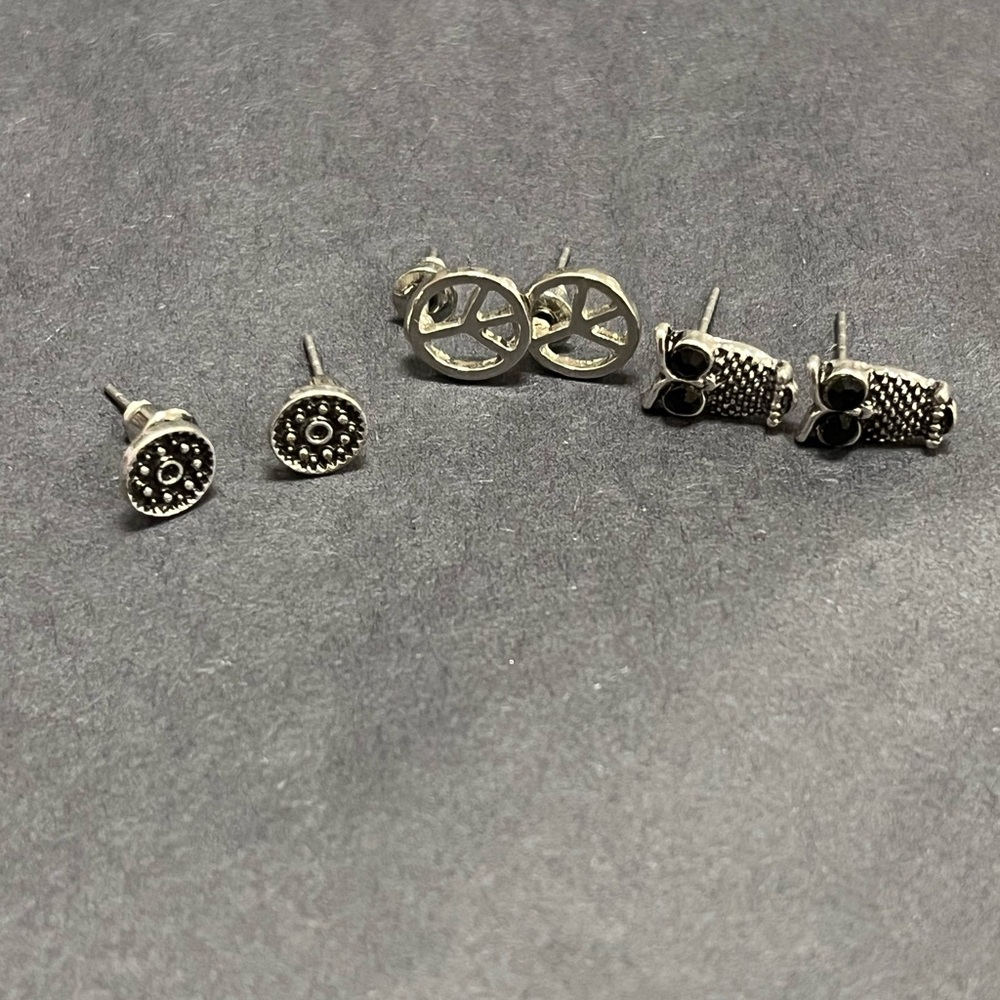 Silver Stud Earring Set